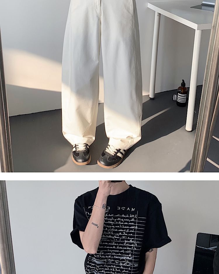 Omozando - Hoge taille effen rechte broek