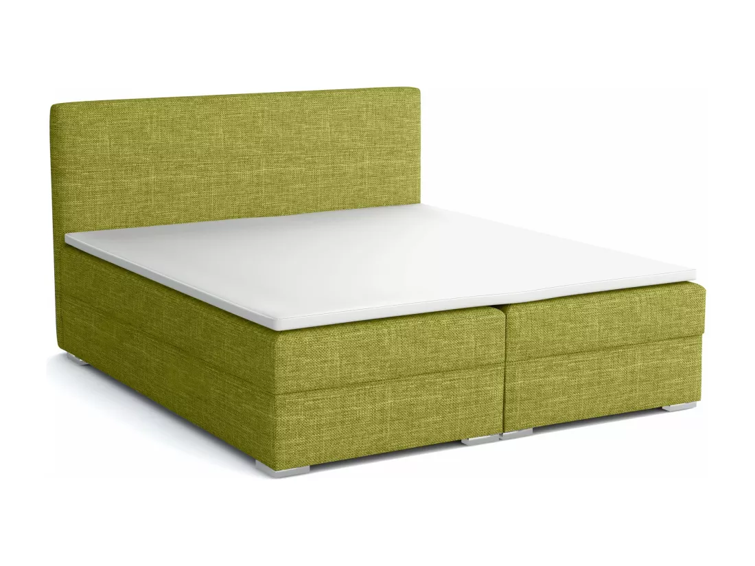 LIT BOXSPRING avec surmatelas Soler 160x200 cm, Lux 22 (Jaune-vert)