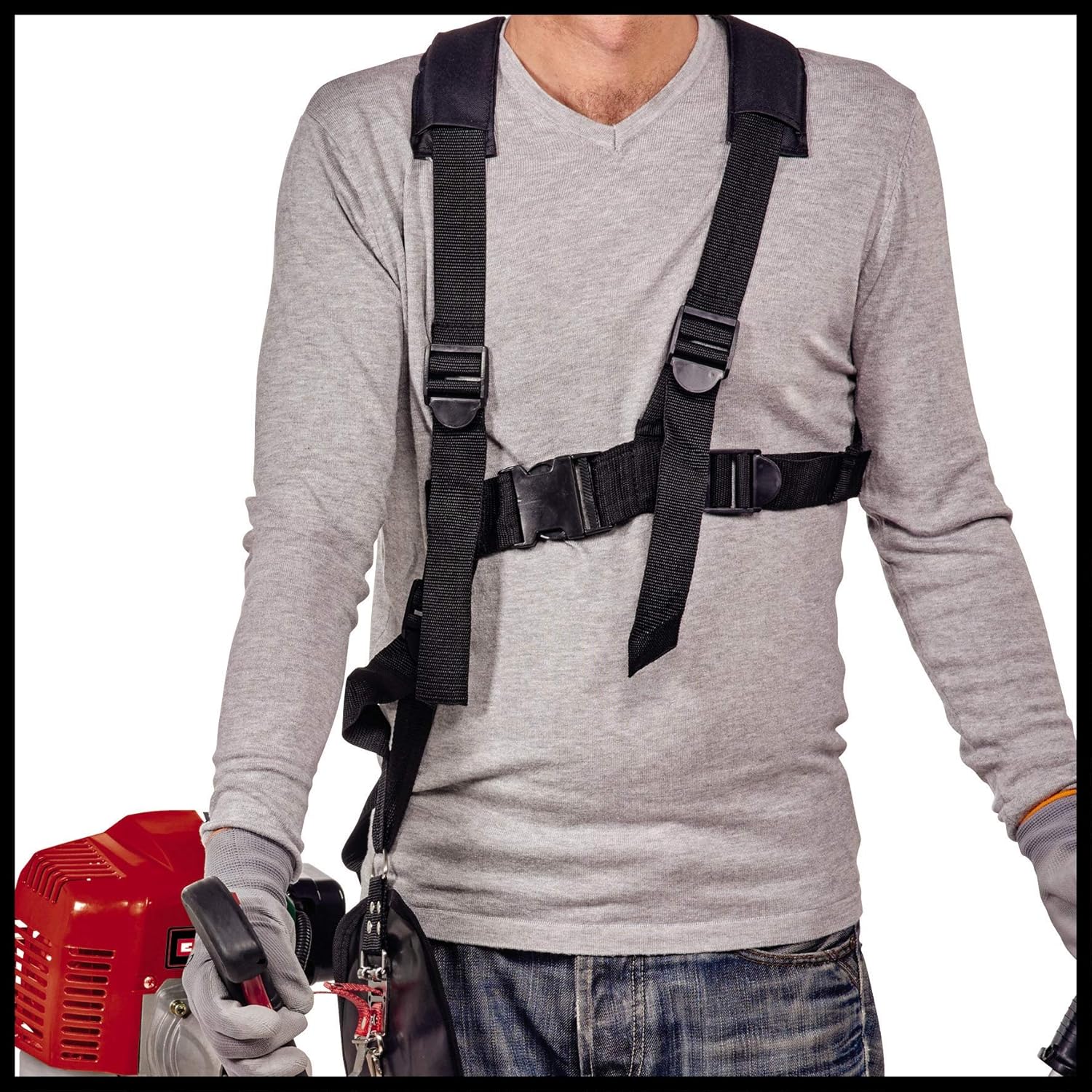 Einhell Benzin Sense GC-BC 52 I AS Vibrationsarmer 2-Takt-Motor, 1,5 kW, Quick Start, inklusive 3-Zahn-Messer und Doppelfadenspule mit Tippautomatik, 1 Stück, 3436540