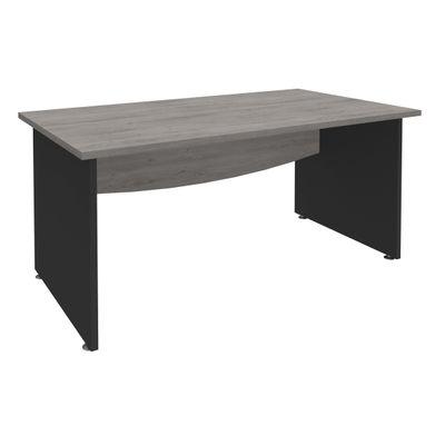 Bureau droit DUAL - L120 - Pieds Anthracite - plateau imitation Chêne gris