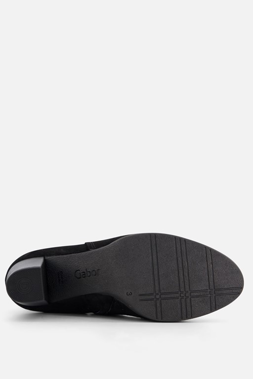 Gabor Enkellaarsjes zwart Suede
