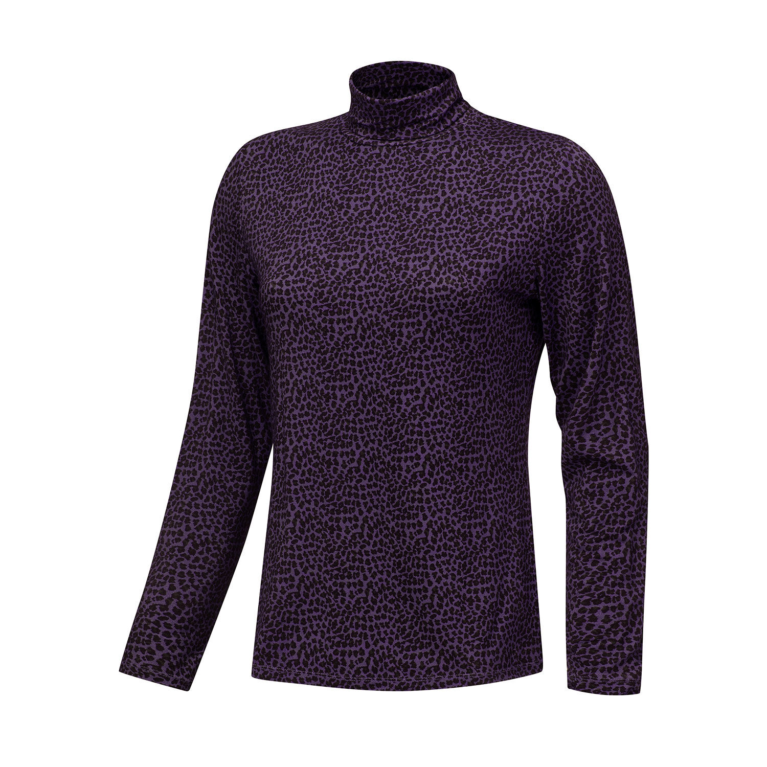 Stretch Rollkragenshirt Damen Animal-Print