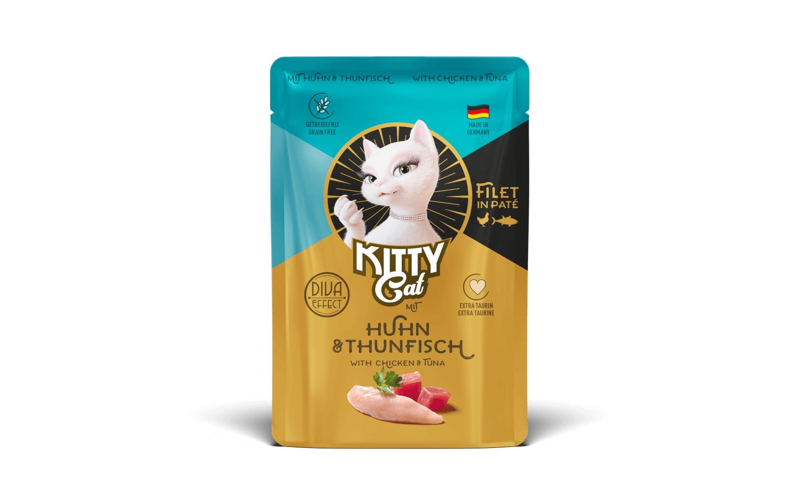 Nassfutter Filét Paté Pouch Huhn, Thunfisch 85 gAlleinfuttermittel für ausgewachsene Katzen