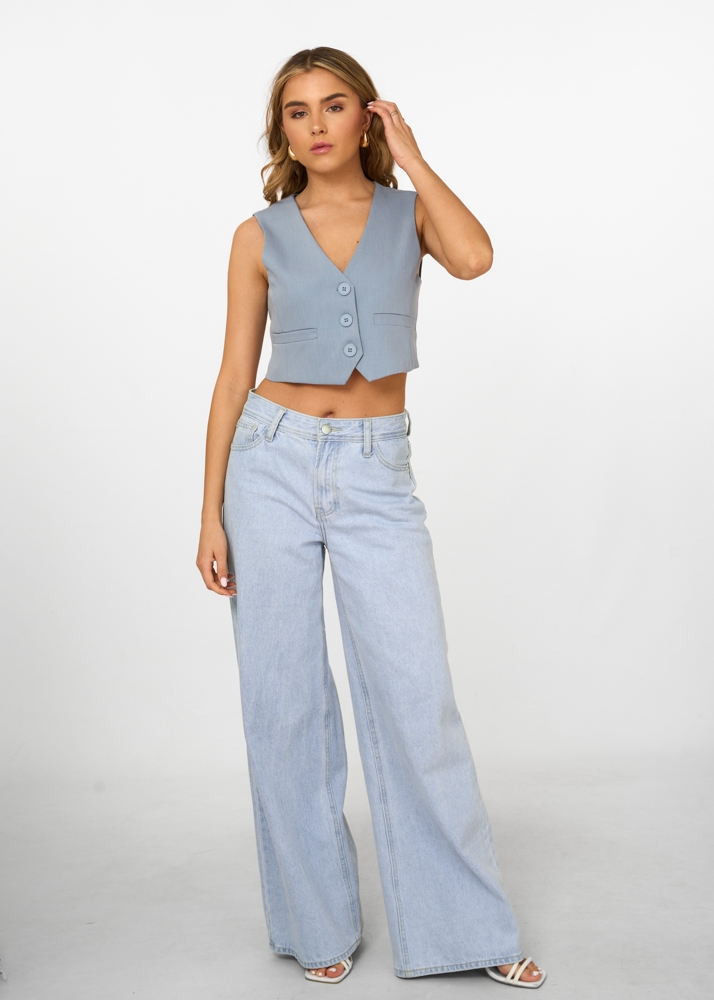 Jackie gilet blauw
