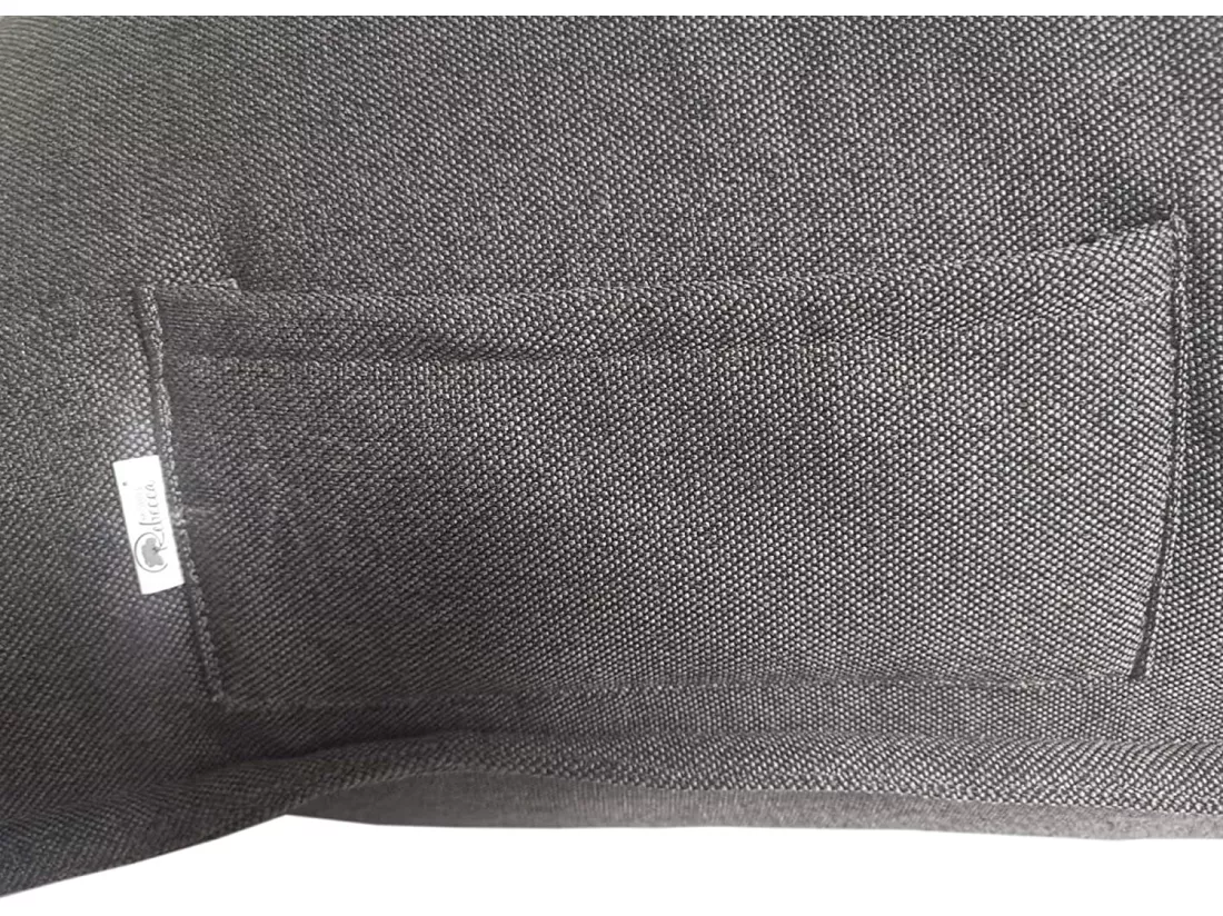 Housse Pouf Fauteuil Vide Gris Polyester Zip 50x110x130