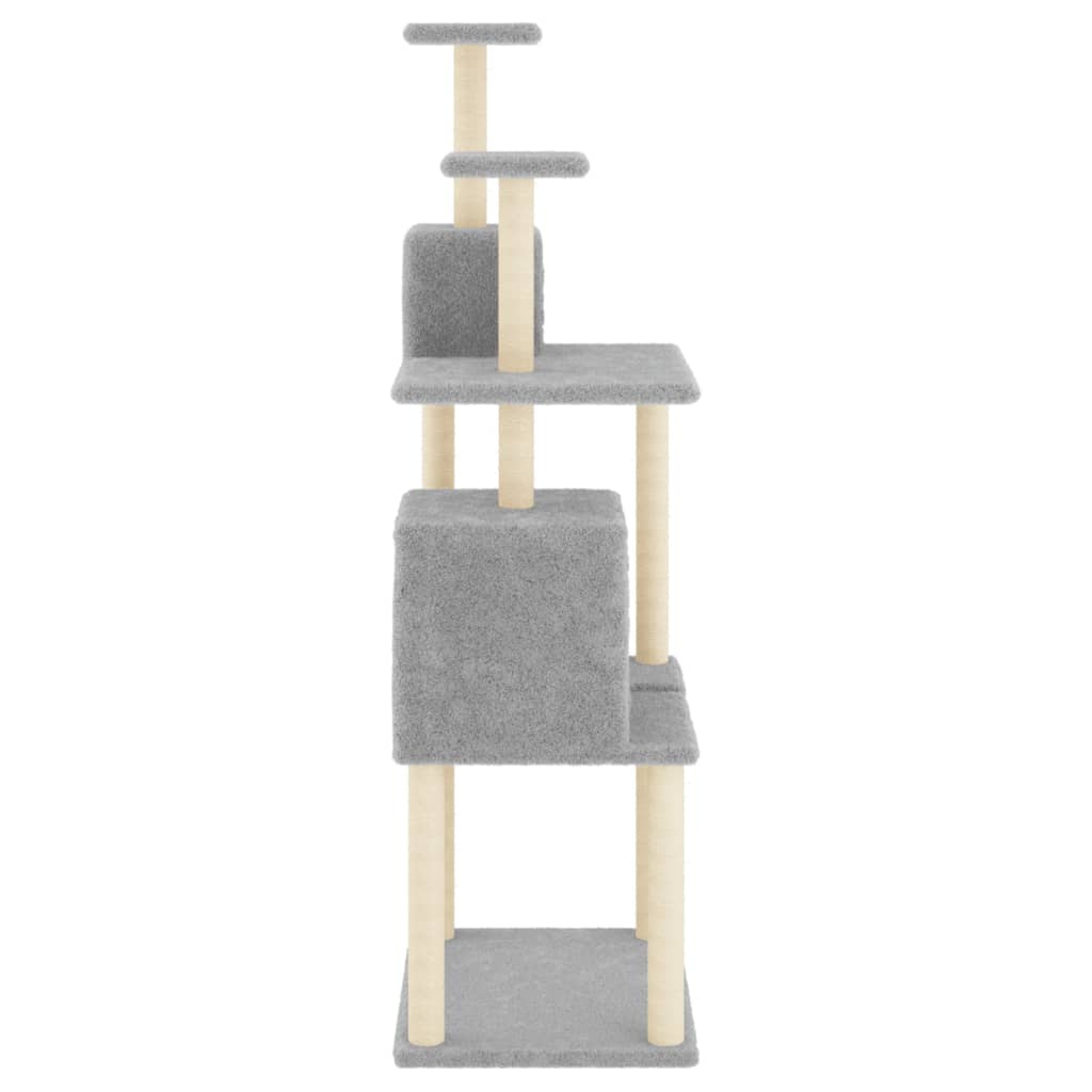 Arbre à chat avec griffoirs en sisal gris clair 167 cm