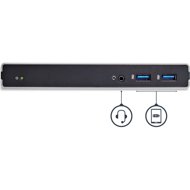 StarTech.com Station d'Accueil USB 3.0 pour Deux Écrans avec Adaptateurs DVI vers VGA et HDMI, 5x USB 3.0 et Audio - Station d'Accueil DVI Verticale pour Mac et Windows