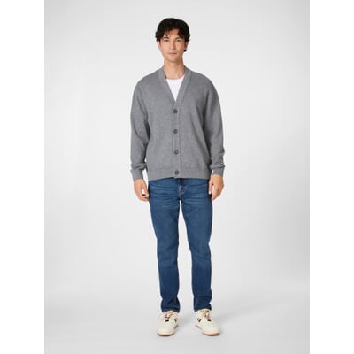 Herren-Strickjacke, Graumelange