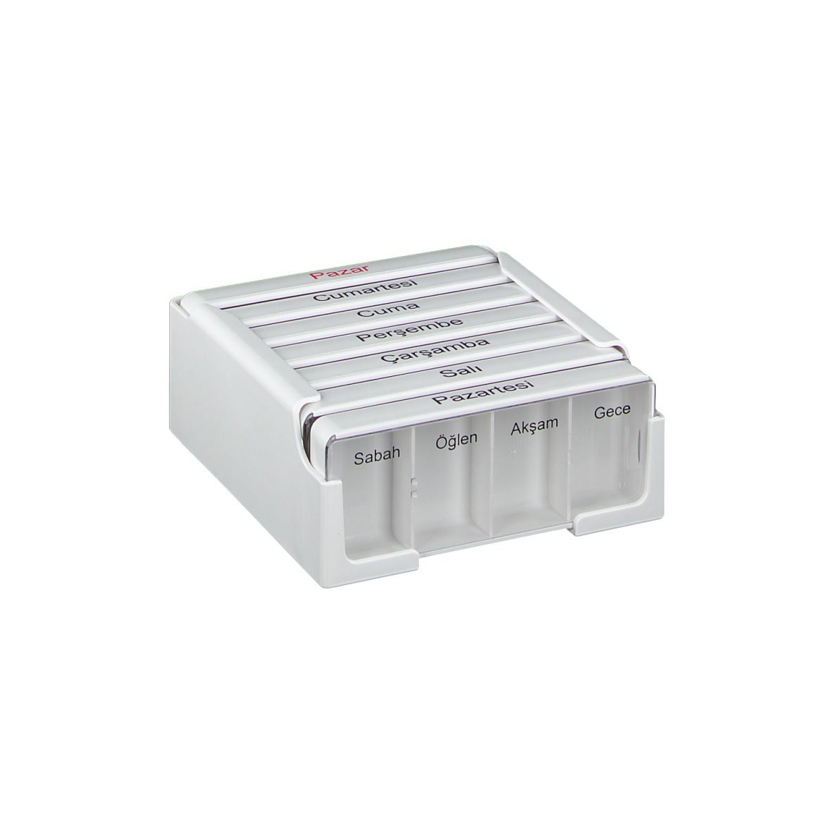 Medi-7® Medikamentendosierer in weiss für 7 Tage türkisch
