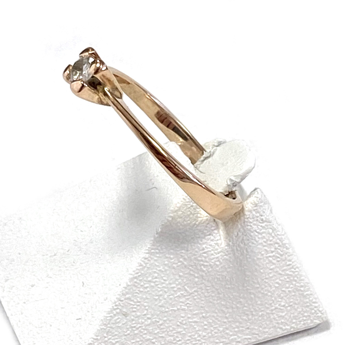 Solitaire d'occasion or 750 jaune diamant 0.09 carat