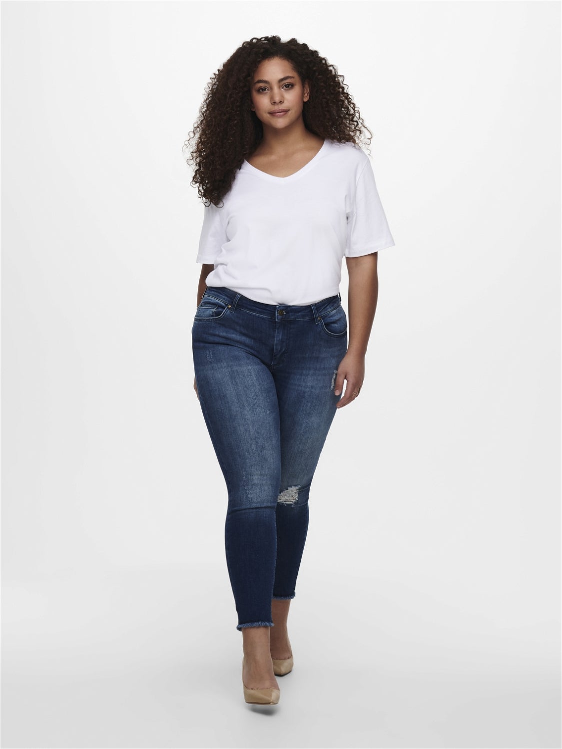 CARWILLY Mittlere Taille Skinny Fit Jeans Medium Blue Denim