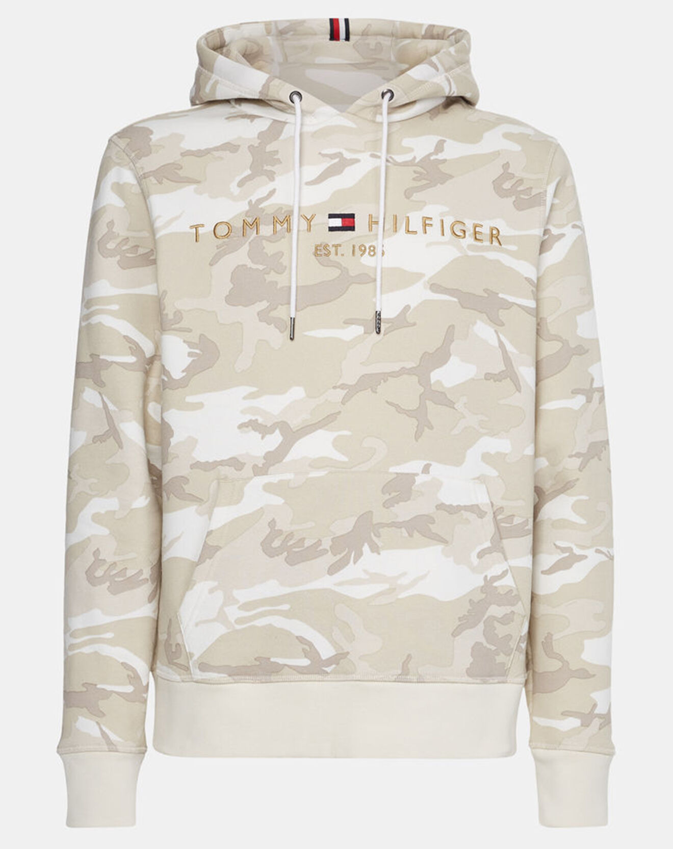 Tommy Hilfiger Sweat à capuche Tommy Logo camouflage beige/blanc