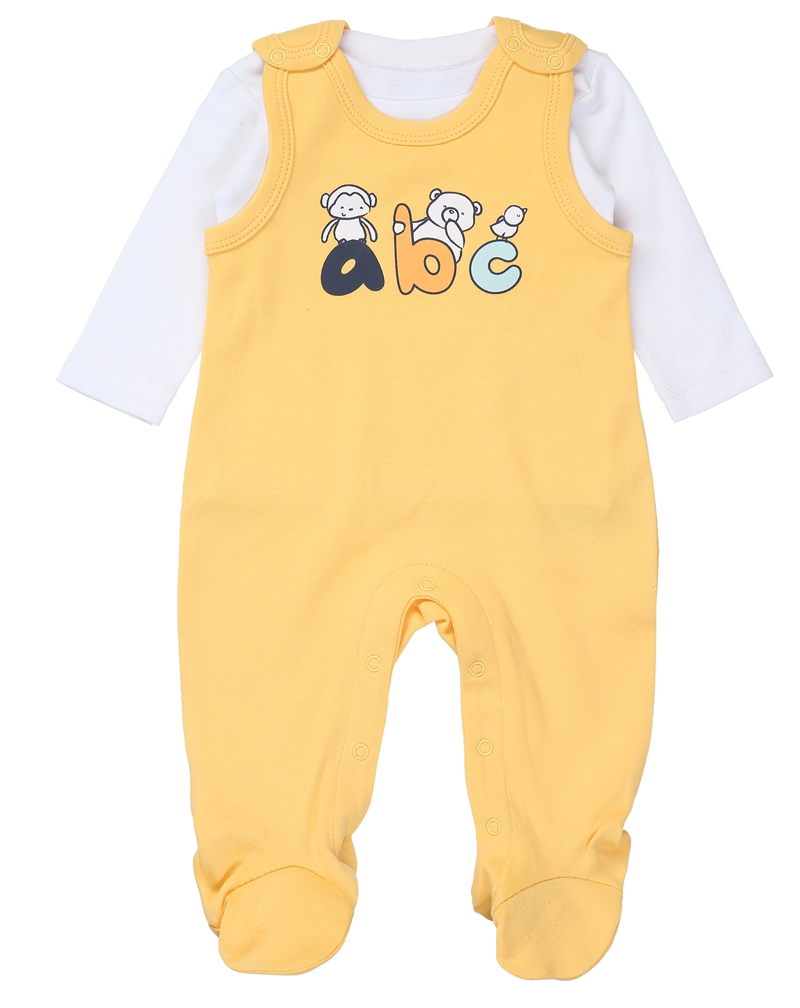 Strampler ABC BÄR mit Langarmshirt 2er-Pack in bunt