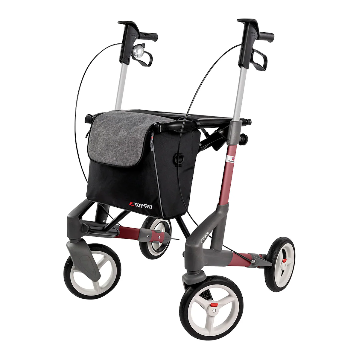 Topro - Rollator Troja 5G M, faltbar, höhenverstellbar - rot
