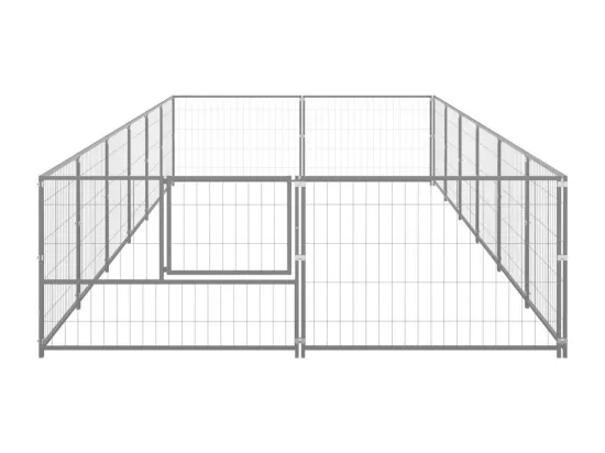 Chenil extérieur cage enclos argenté 600 x 200 x 70 cm 02_0000235