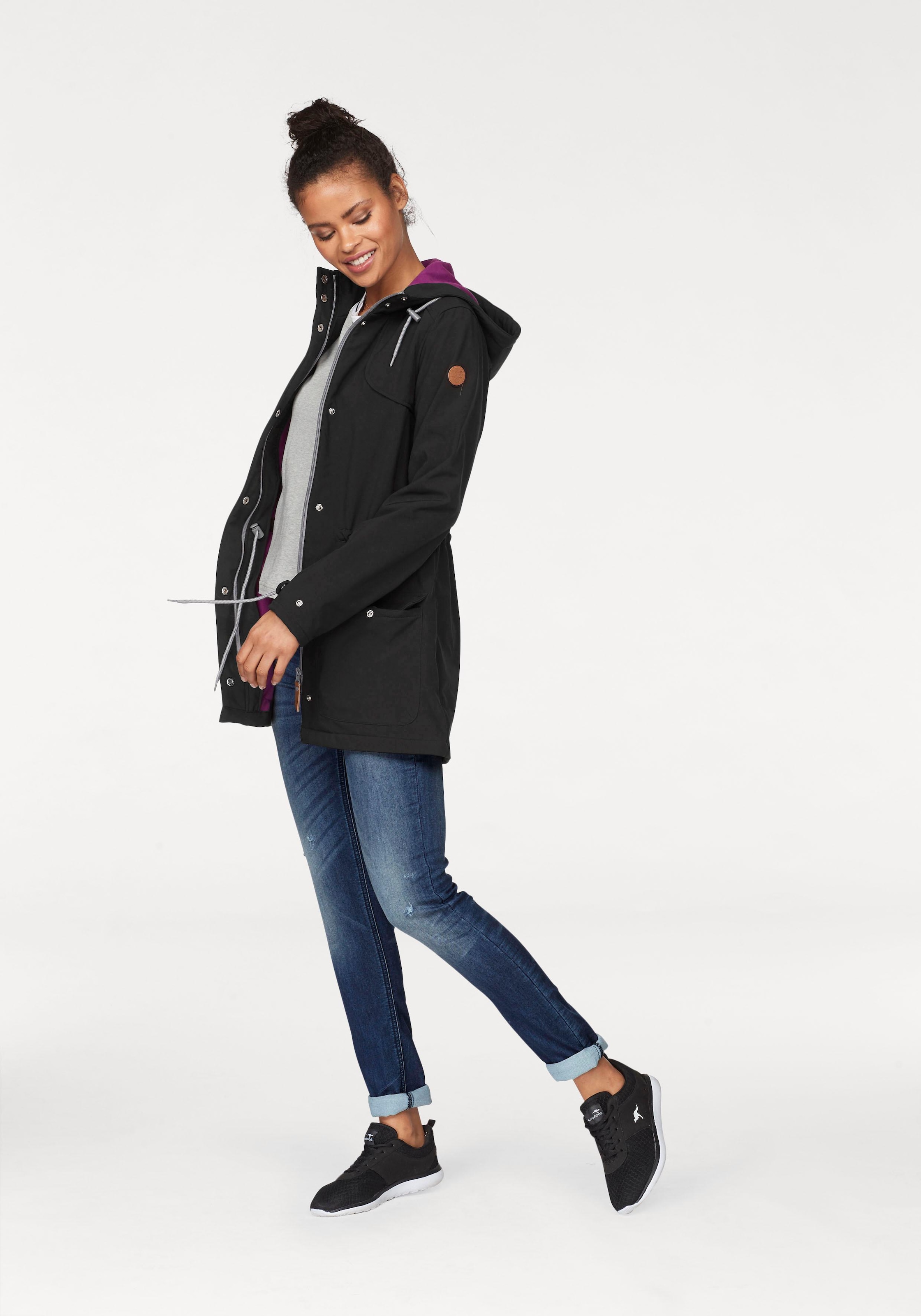 KangaROOS Sweatshirt , Langarm,  figurbetonte Passform,  Colourblocking,  aus Baumwolle