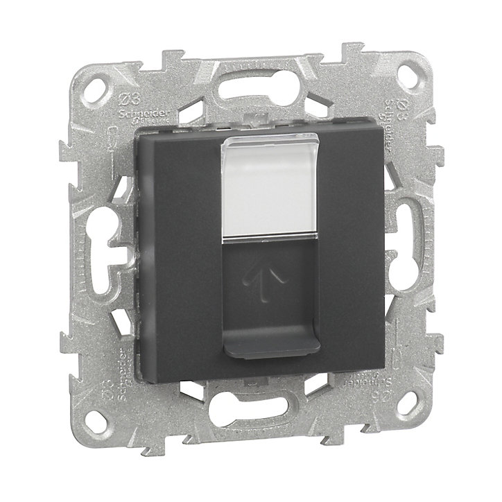 Mécanisme pour prise RJ45 CAT6 Schneider Electric Unica Déco anthracite