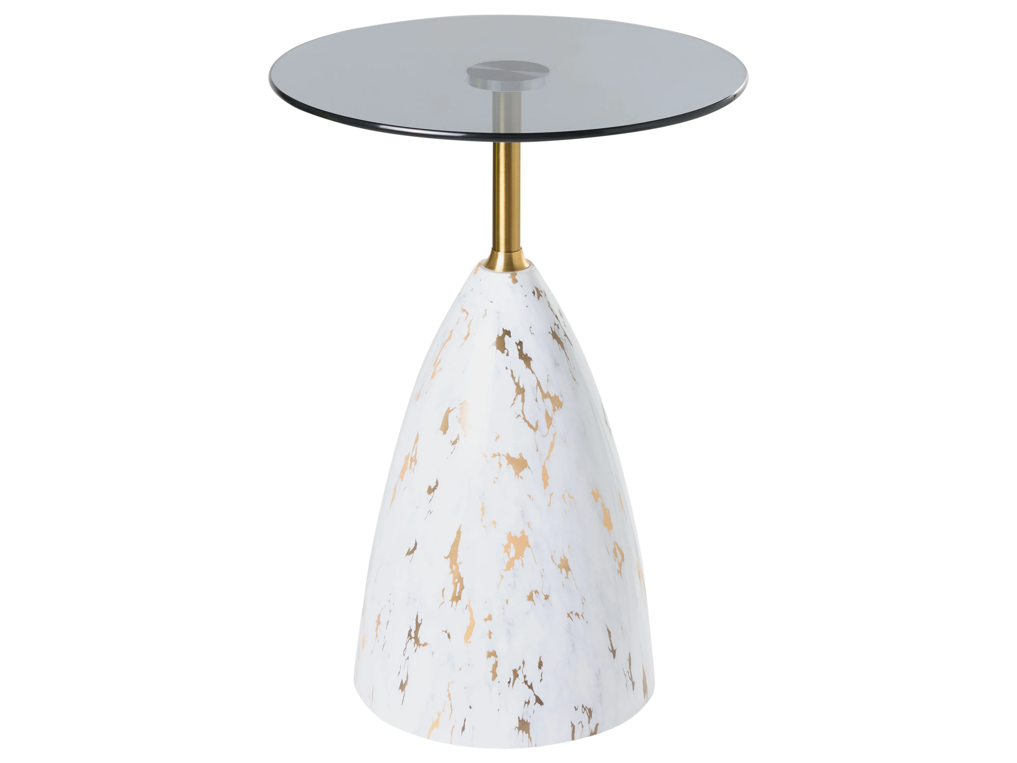 Bijzettafel WABBY Veiligheidsglas Wit marmer