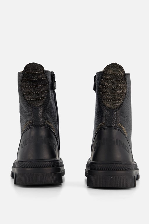 Vingino Jennifer Veterboots zwart Leer