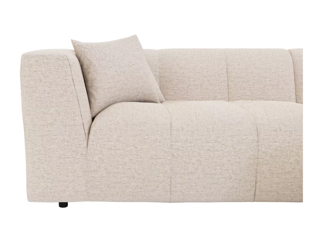 Canapé d'angle gauche en tissu beige NAEMIA de Maison Céphy
