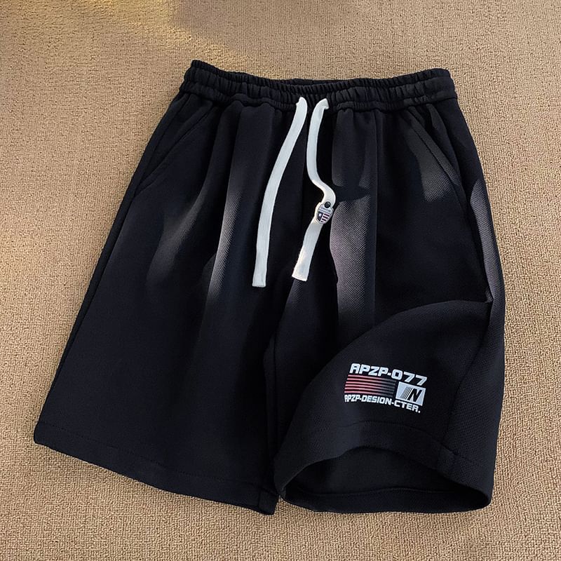 Kimeya - Zweetshorts met trekkoord in de taille, letters en nummers