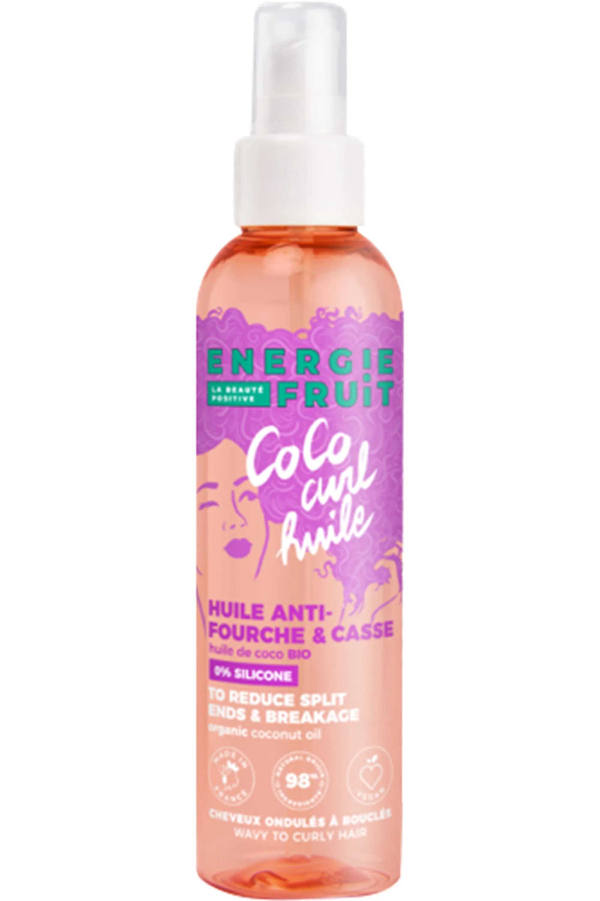 Energie Fruit Huile coiffante anti-fourche pour cheveux bouclés-150 ml