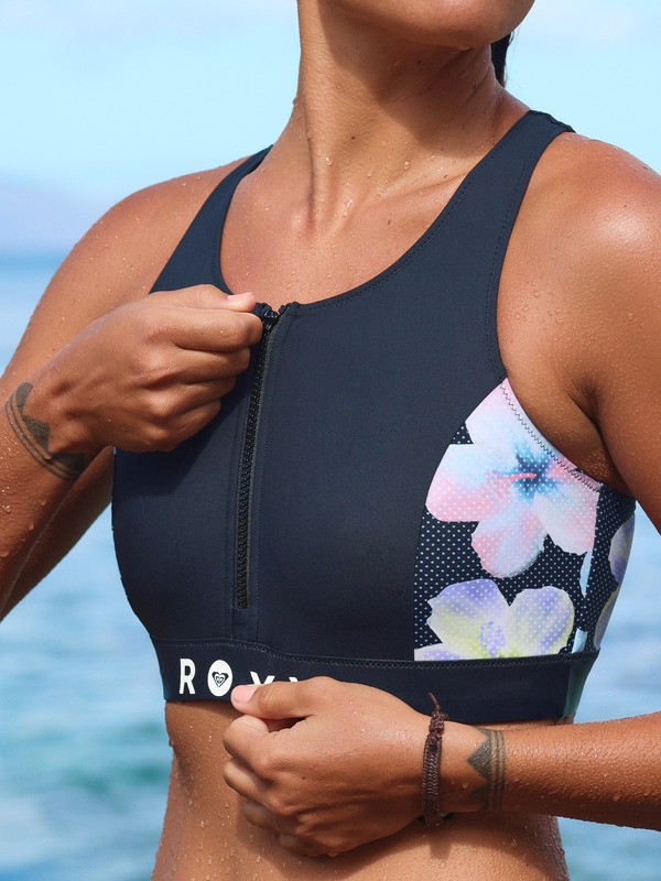 Roxy Active Crop Top Haut de bikini crop-top Noir Femme