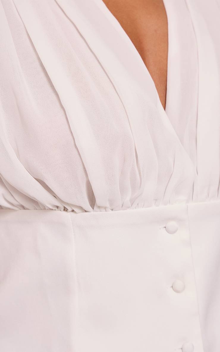 Blanc Chemise En Tissu Tissé À Buste En Mousseline Shape