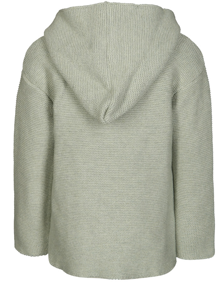 Kapuzen-Strickjacke GARDEN EXPLORER mit Seide in grüngrau