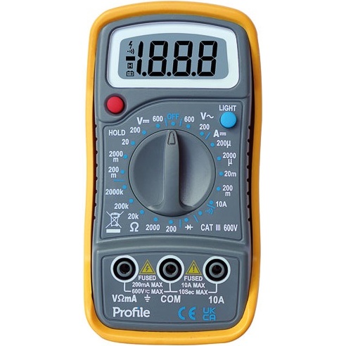 Multimètre digital - mini - 600V - catégorie 3 - jaune