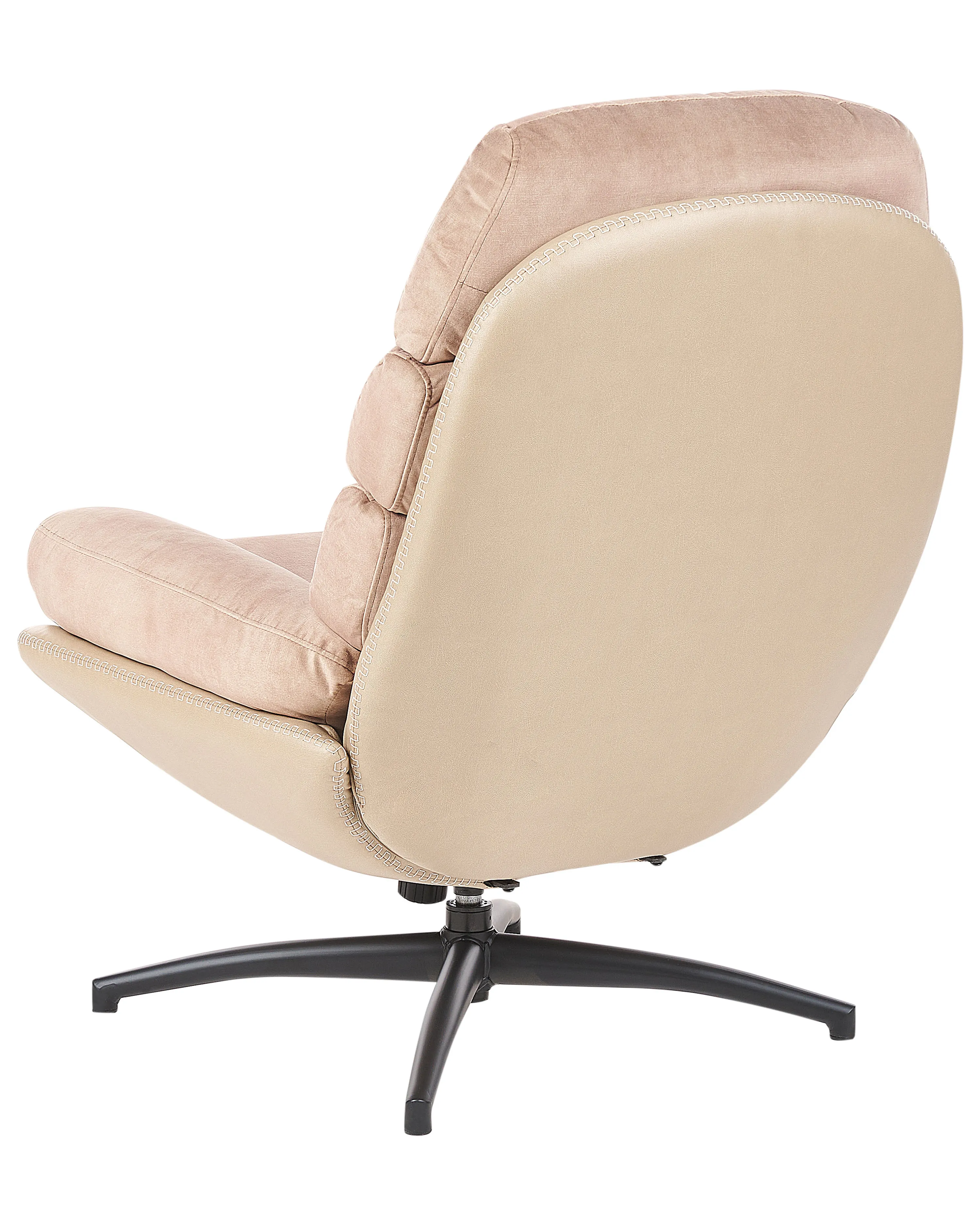 Draaifauteuil EIDE met voetenbank Fluweel Zandbeige