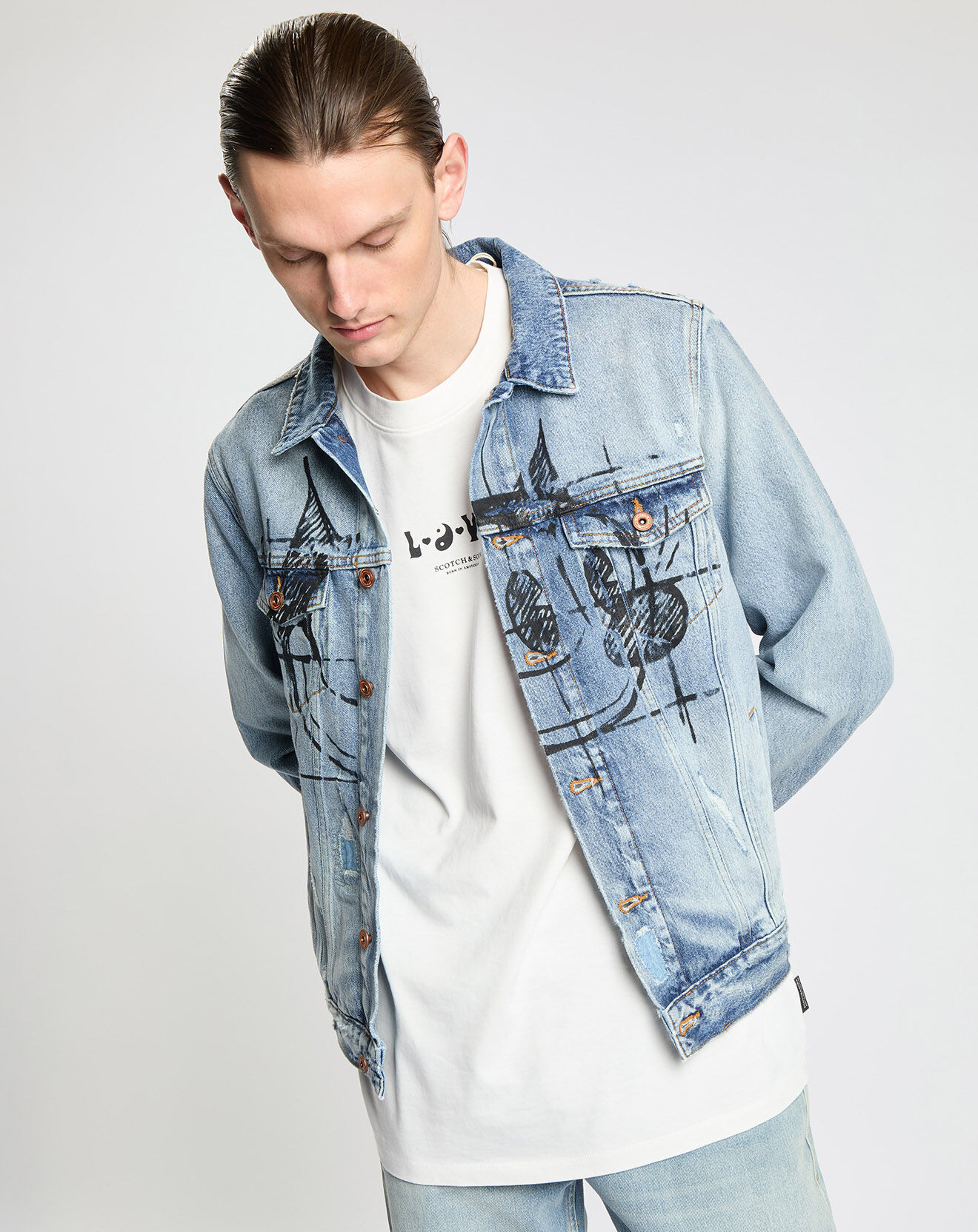 Scotch & Soda Veste en jean bleue