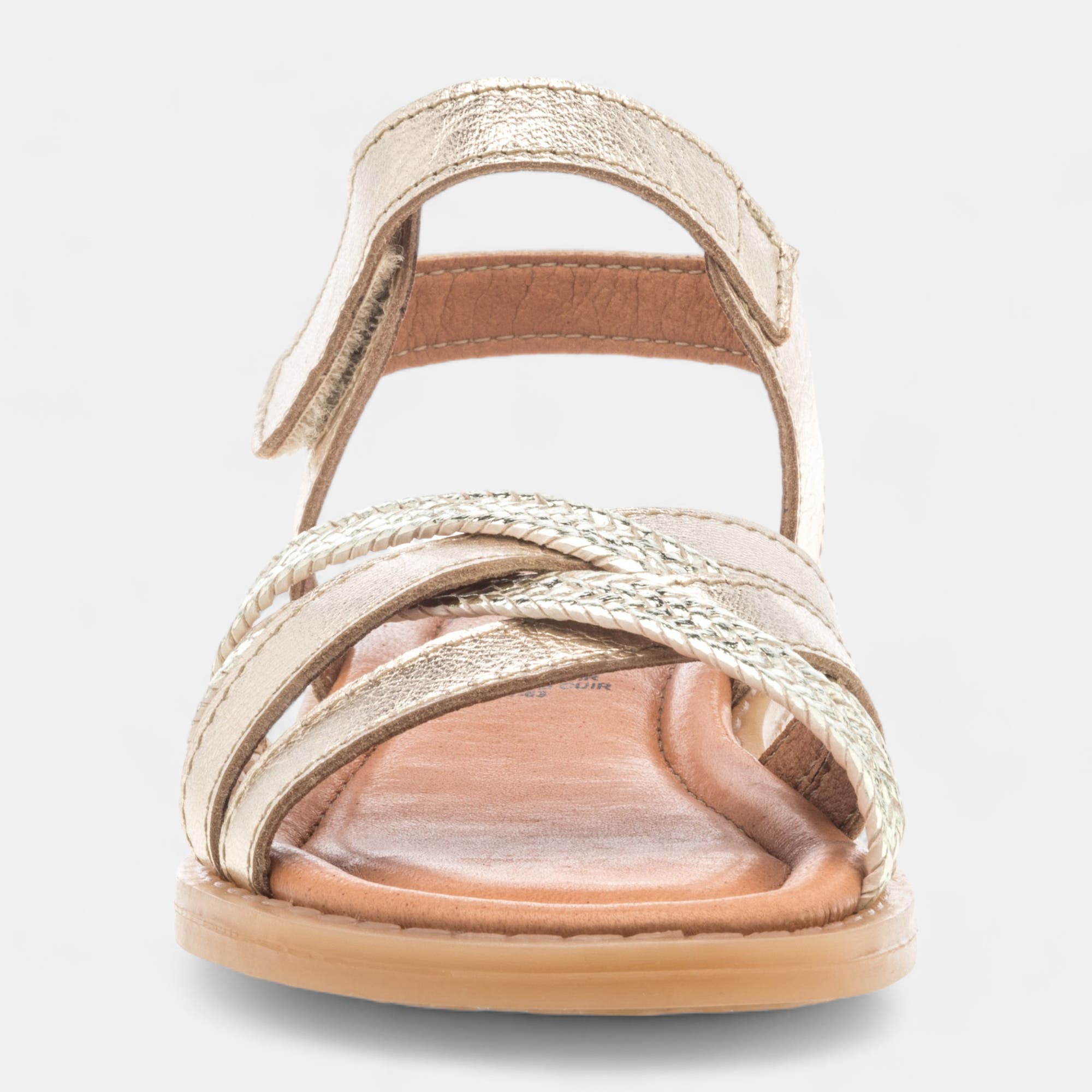 Nu-pieds Fille en cuir or