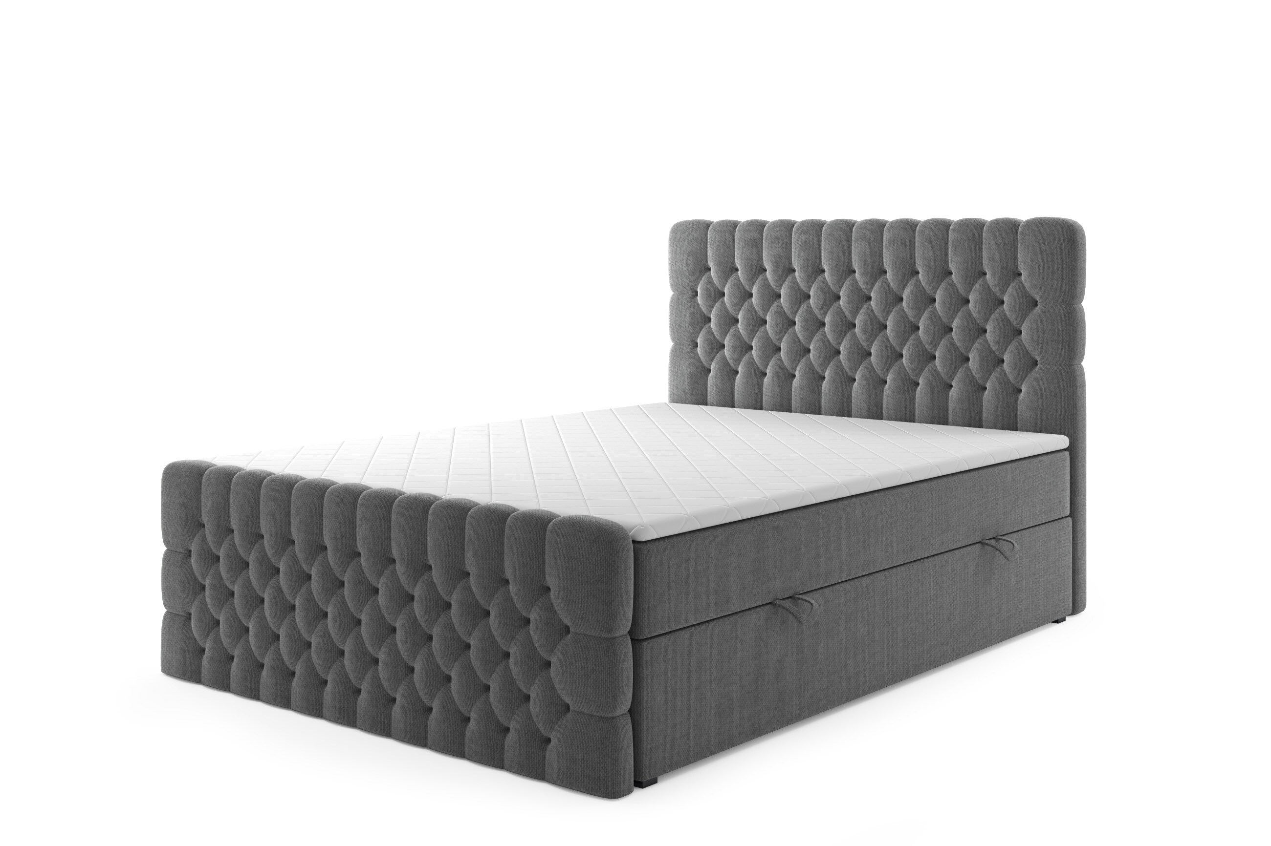 M-Punkt GmbHBoxspringbett OXFORD mit Bettkasten 180 x 200 cm Webstoff Anthrazit - versch. Ausführungen