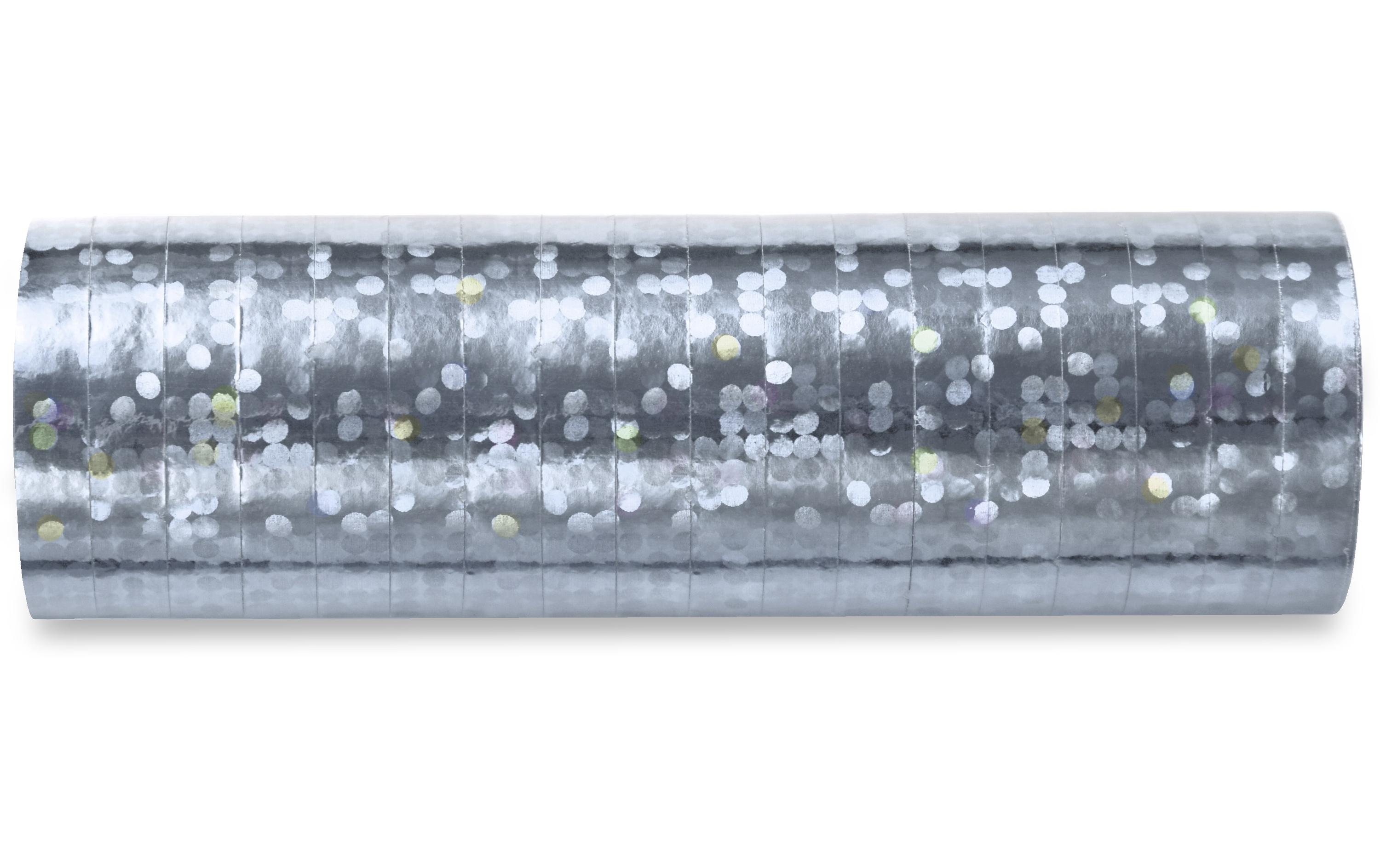 Luftschlangen 3.8 m, SilberHolografische Luftschlangen