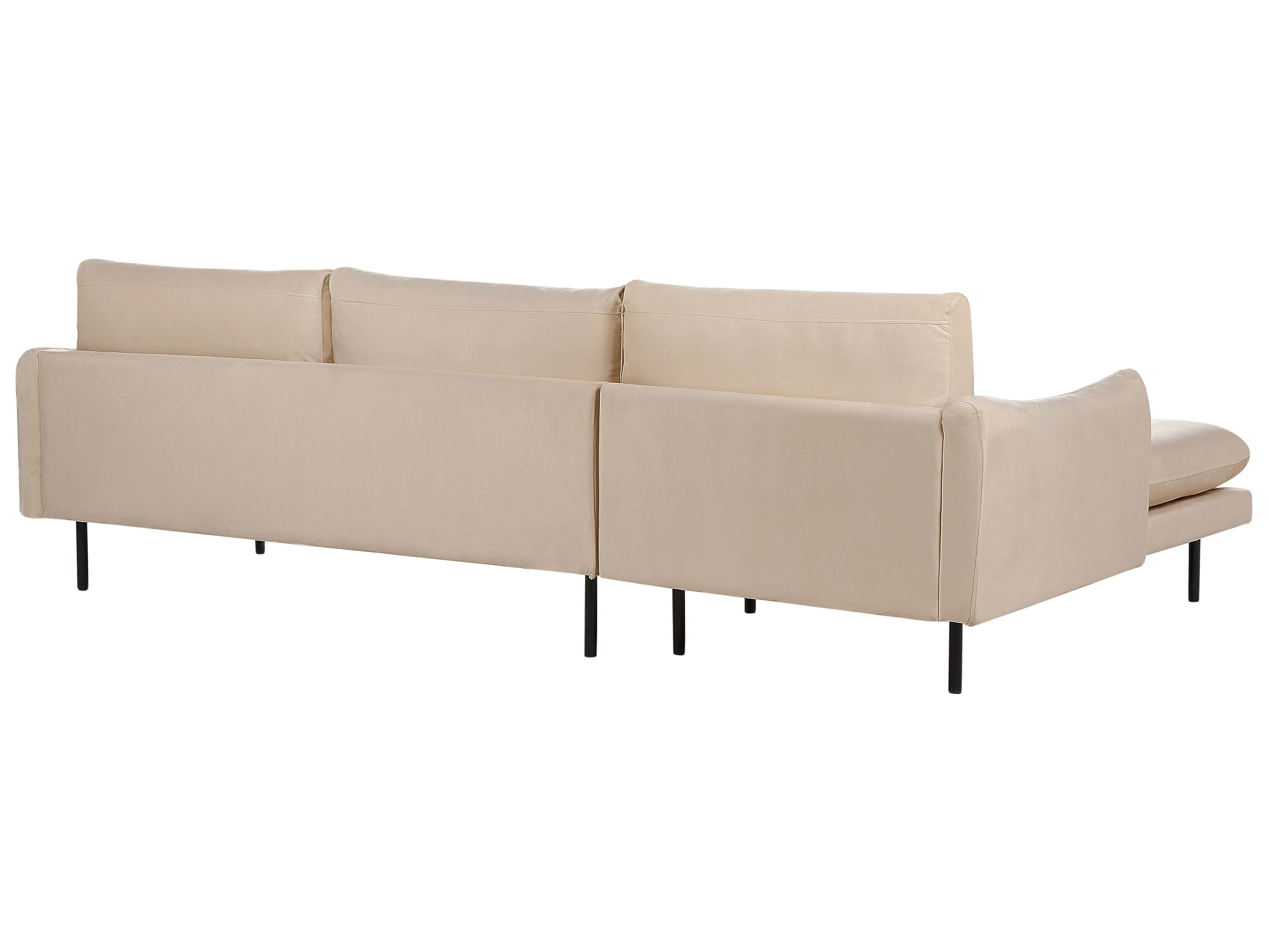 Hoekbank 4-zits VINTERBRO Fluweel Beige rechtszijdig