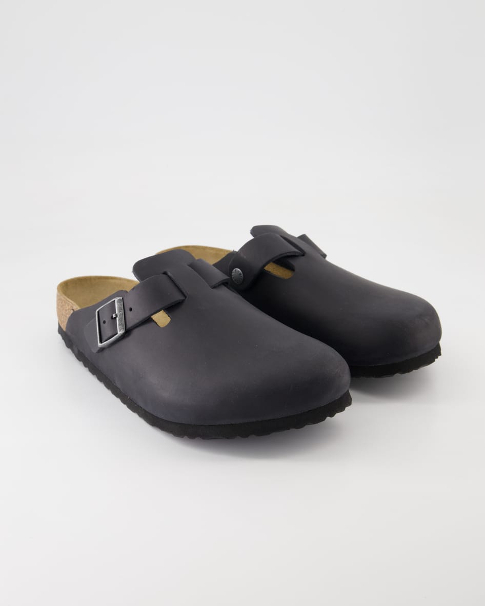 Birkenstock Boston Pantoletten in Schwarz