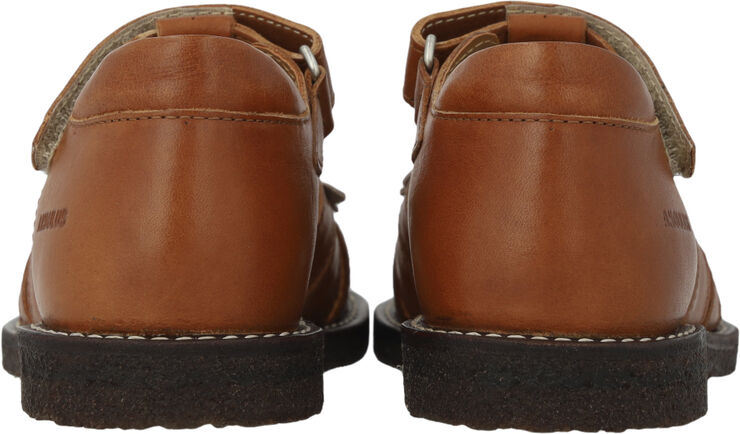 ANGULUS Sandal med blomsterapplikationer 1545/3203 cognac/rosebud