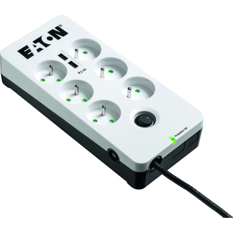 Prises de protection Eaton Protection Box 6 Fr + 2 ports USB