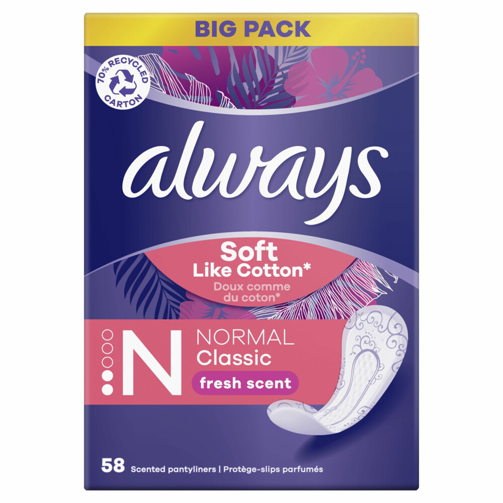 Always Inlegkruisjes Dailies Normal Classic Soft Like Cotton Fresh58 stuks