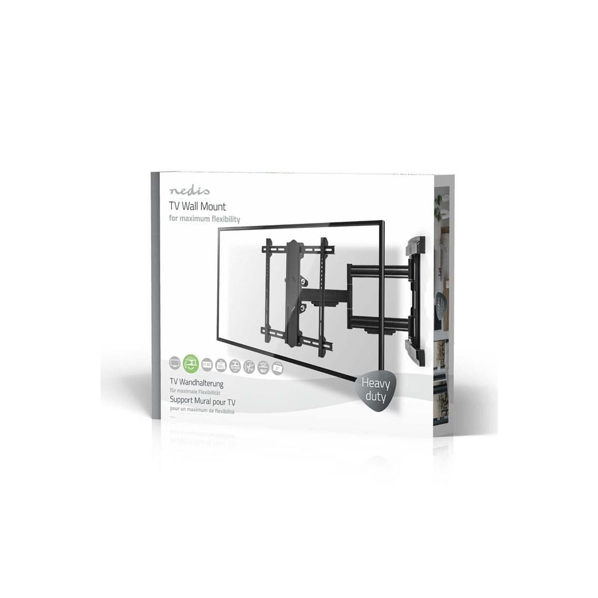 TV-veggmontering med full bevegelighet | 37-80 tommer | Maks 50 kg | 3 svingpunk