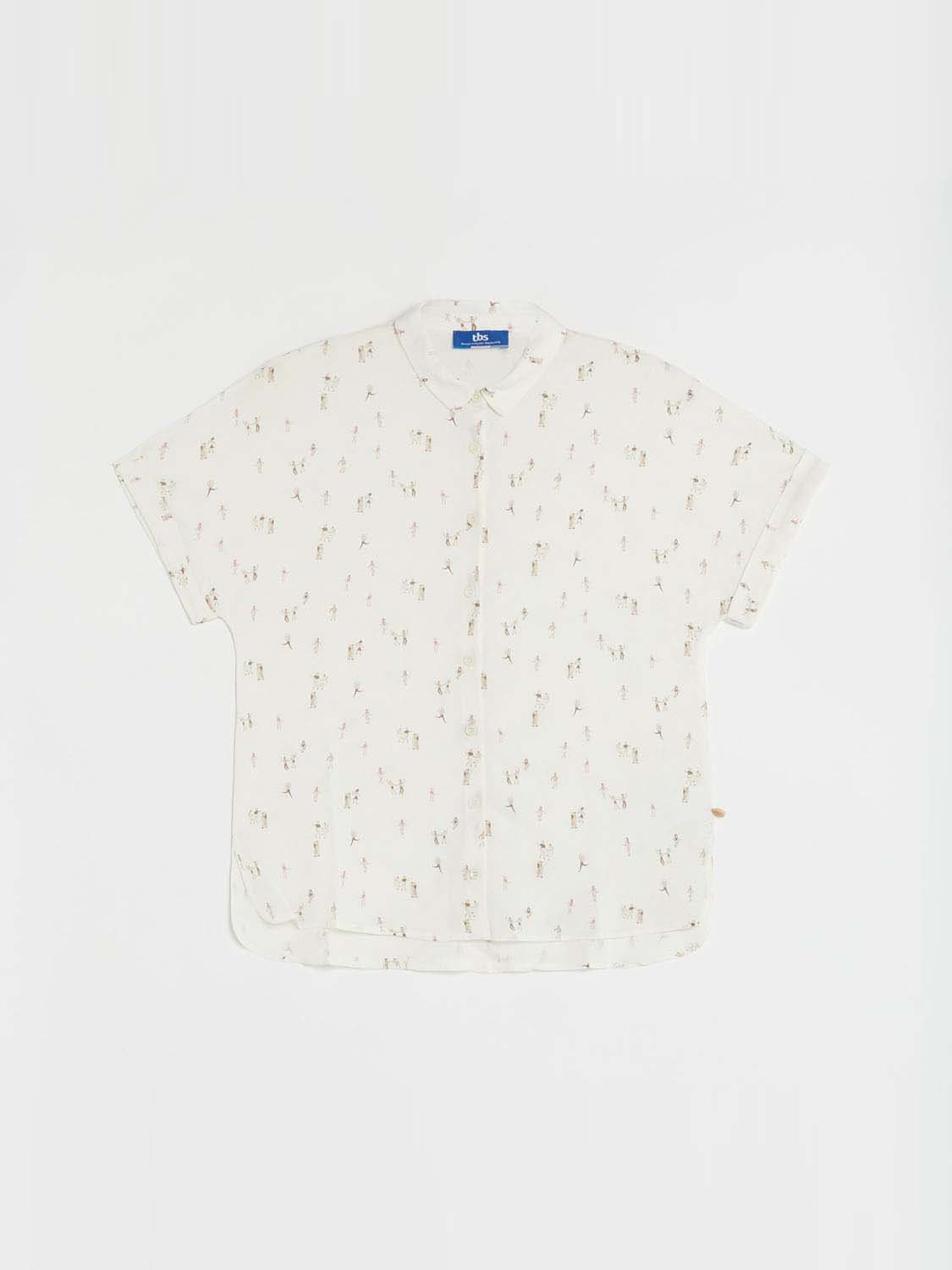 Chemise Femme Motif Minimaliste Blanc