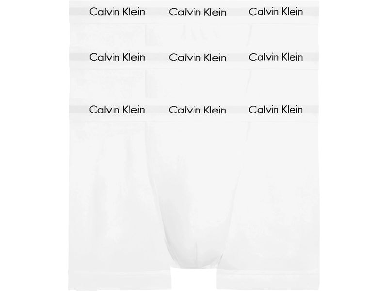 Calvin Klein Wäsche Unterhosen 3P Trunk Weiss, S Herren-Unterwäsche