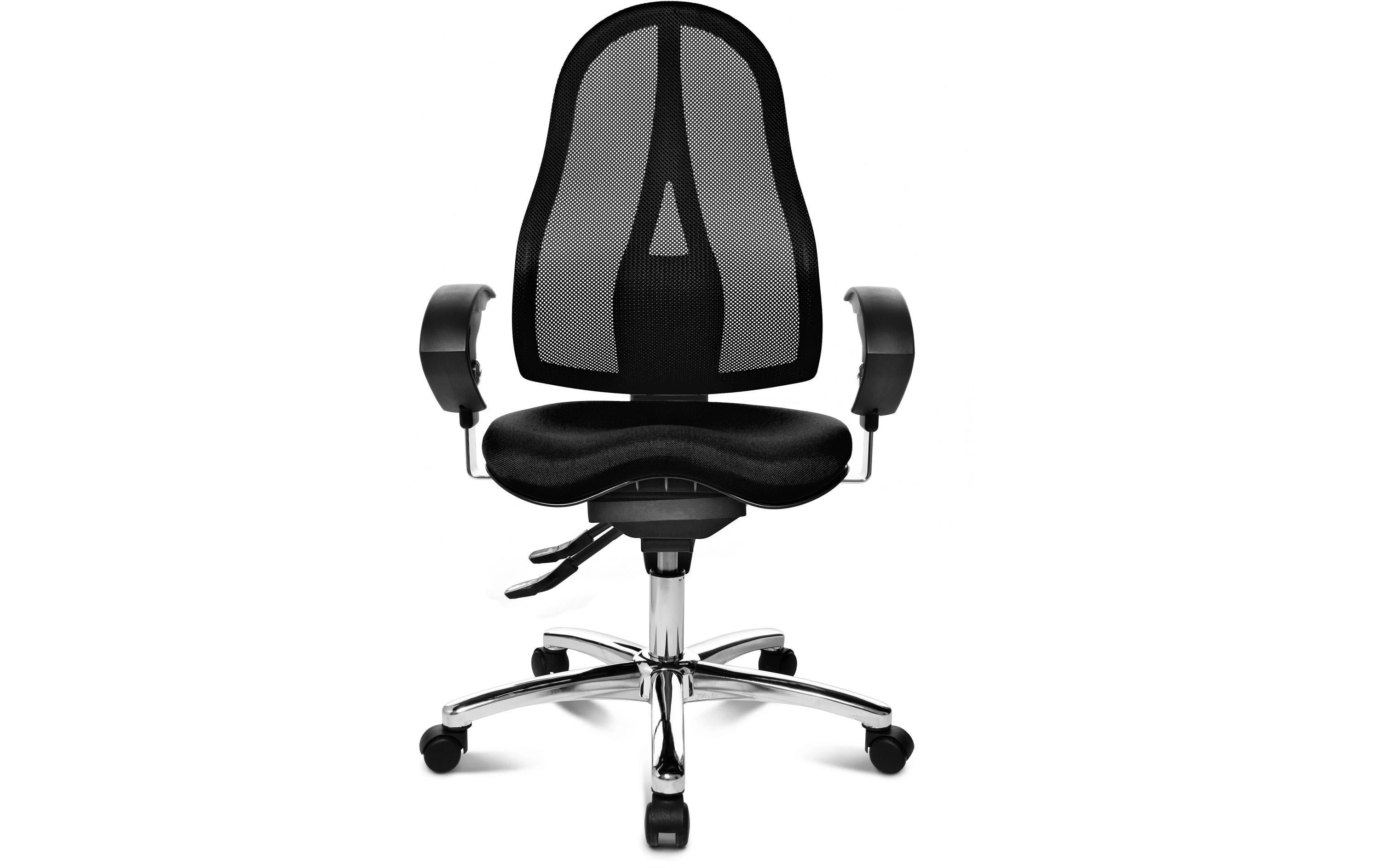 Bürostuhl Sitness 15, Schwarz<br>Fitness-Drehstuhl mit balancierender Sitzfläche in Netz-Optik