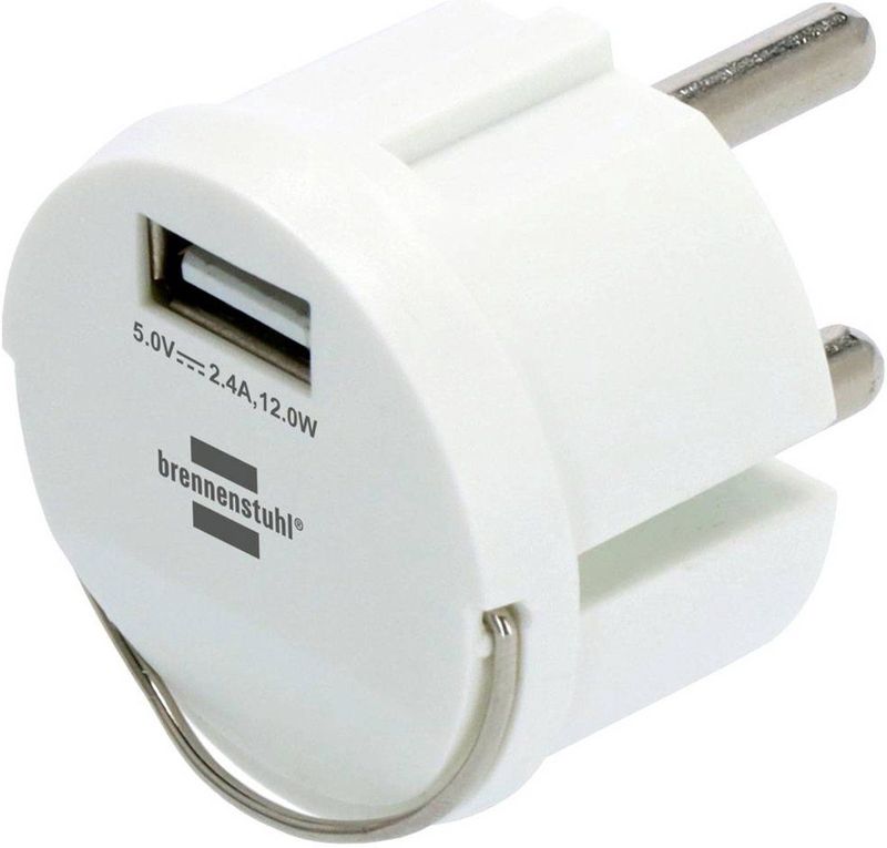 Brennenstuhl - USB-stopcontactadapter - Wit - 2,4A - USB-lader