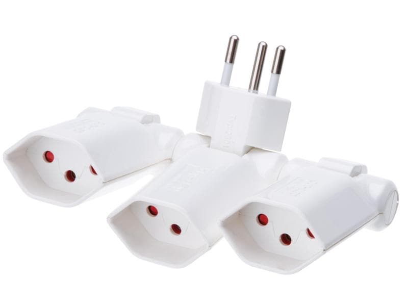 Max Hauri Klappstecker Clip-Clap 3 Abzweigstecker in Weiss