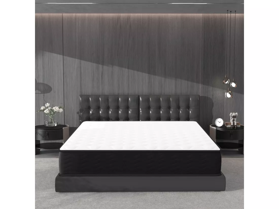 Matelas 140x190 cm à Ressort - Épaisseur 20cm - Matelas à Ressort avec Mousse de Mémoire de Forme - zones de confort adaptative