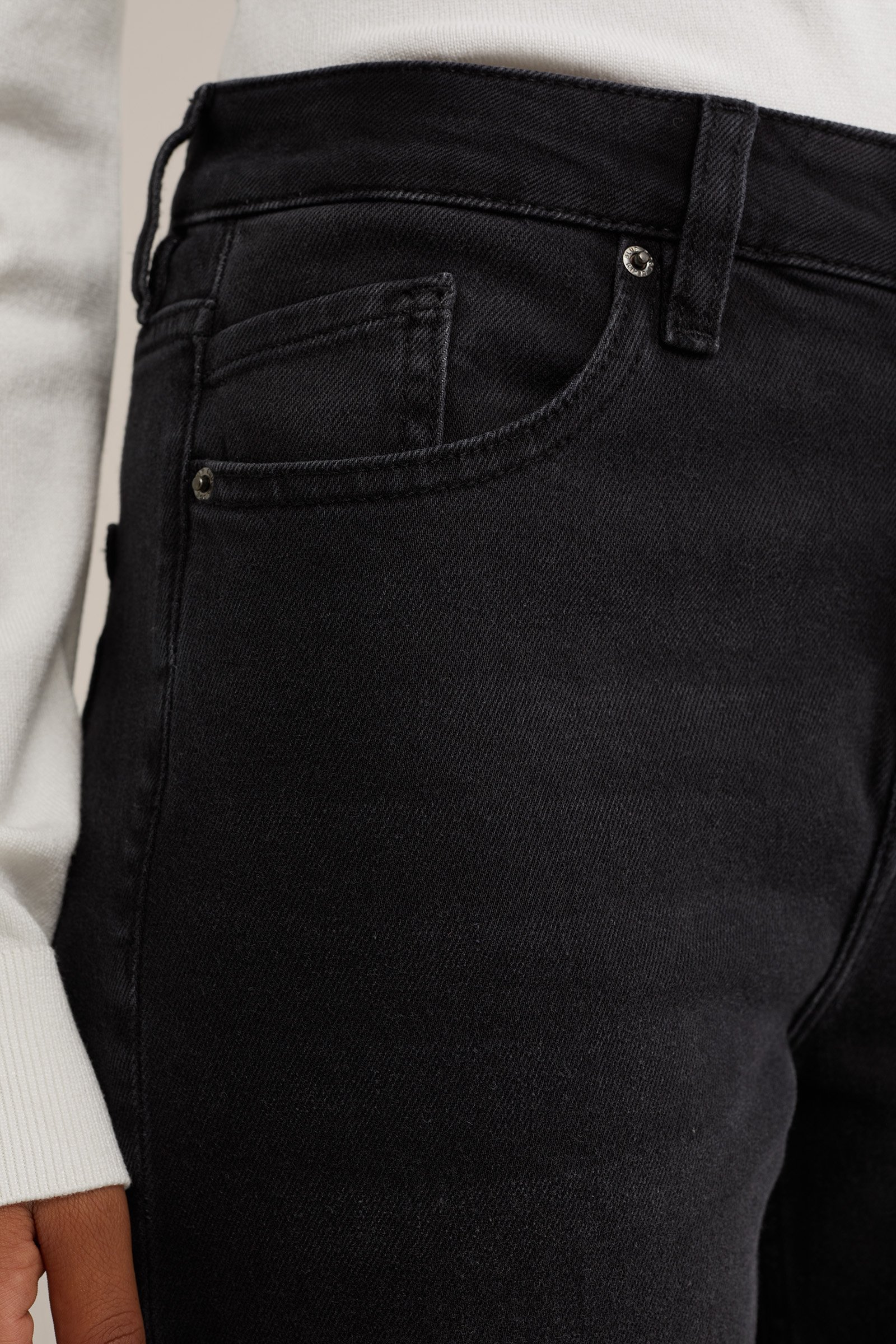 high rise wide leg jeans met stretch Blue Ridge Zwart