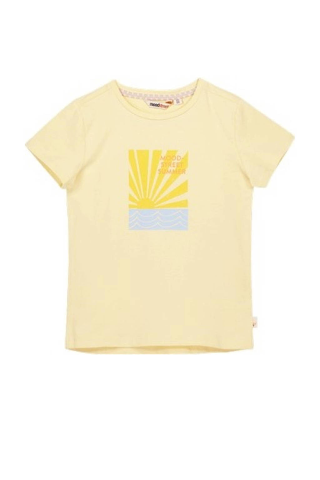Moodstreet T-shirt met printopdruk lichtgeel