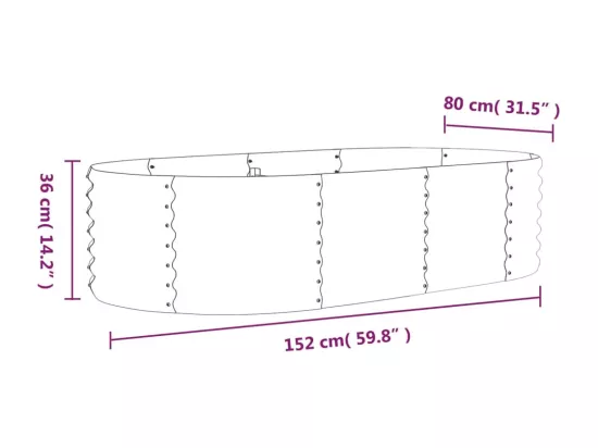 Jardinière bac lit surélevé marron 152 x 80 x 36 cm 02_0039560